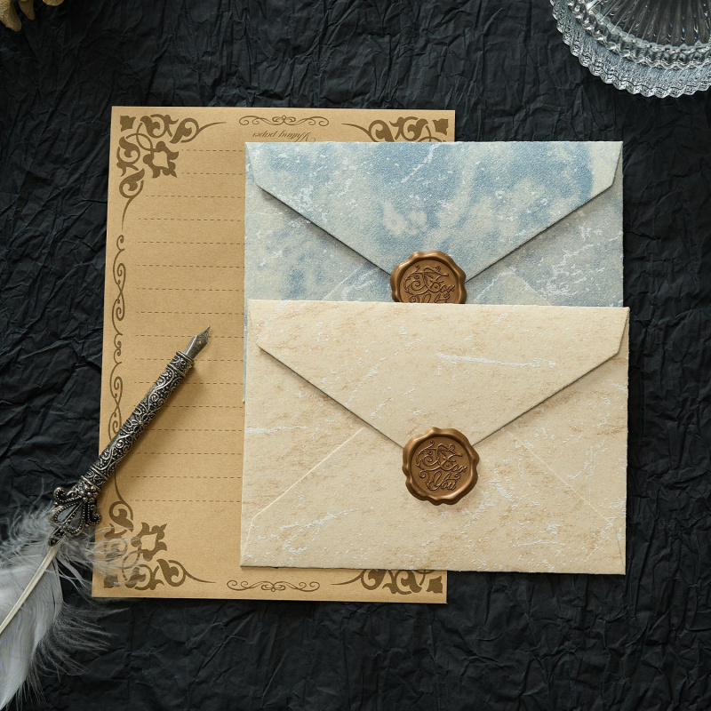 Wax Seal Letter Kit - 5 stks Vergulde Schaduw Envelop Kanaal