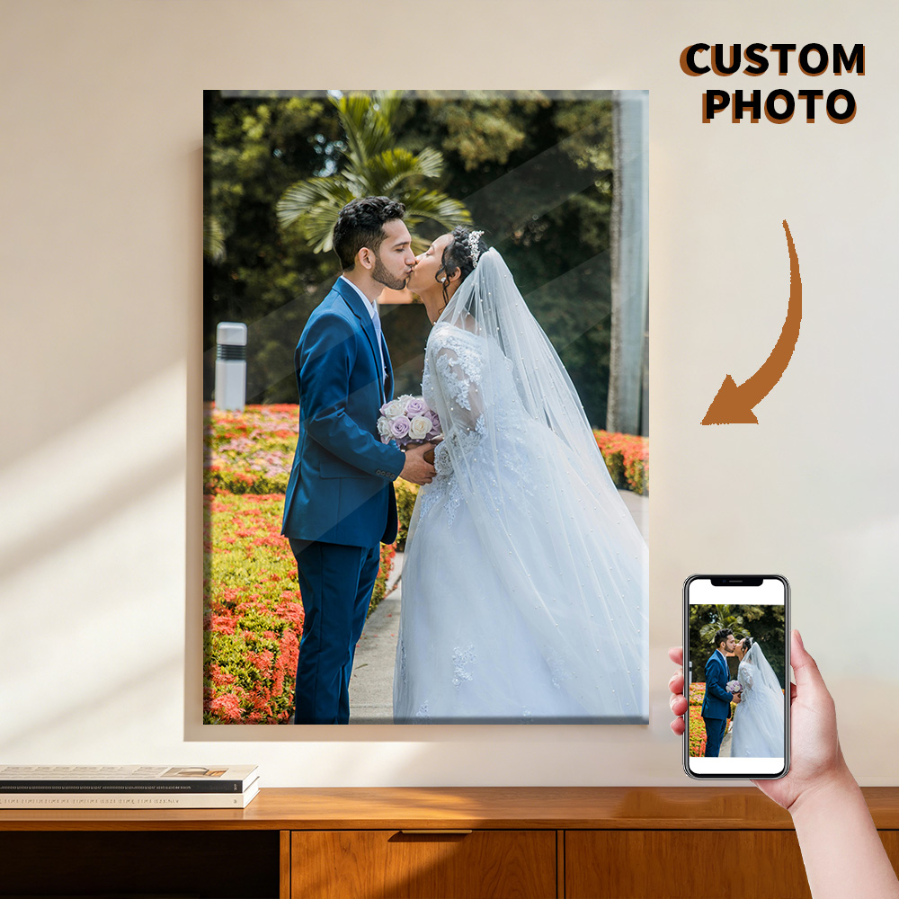 Engraved Wood Frame - 1 stuk op maat gemaakte foto's