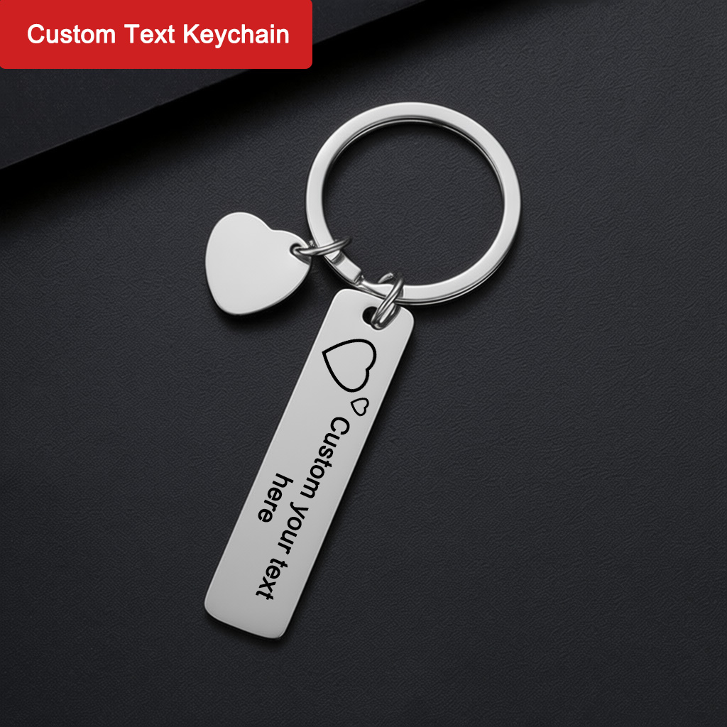 Initial Ring Custom - Aangepaste tekst sleutelhanger Gepersonaliseerde naam sleutelhanger