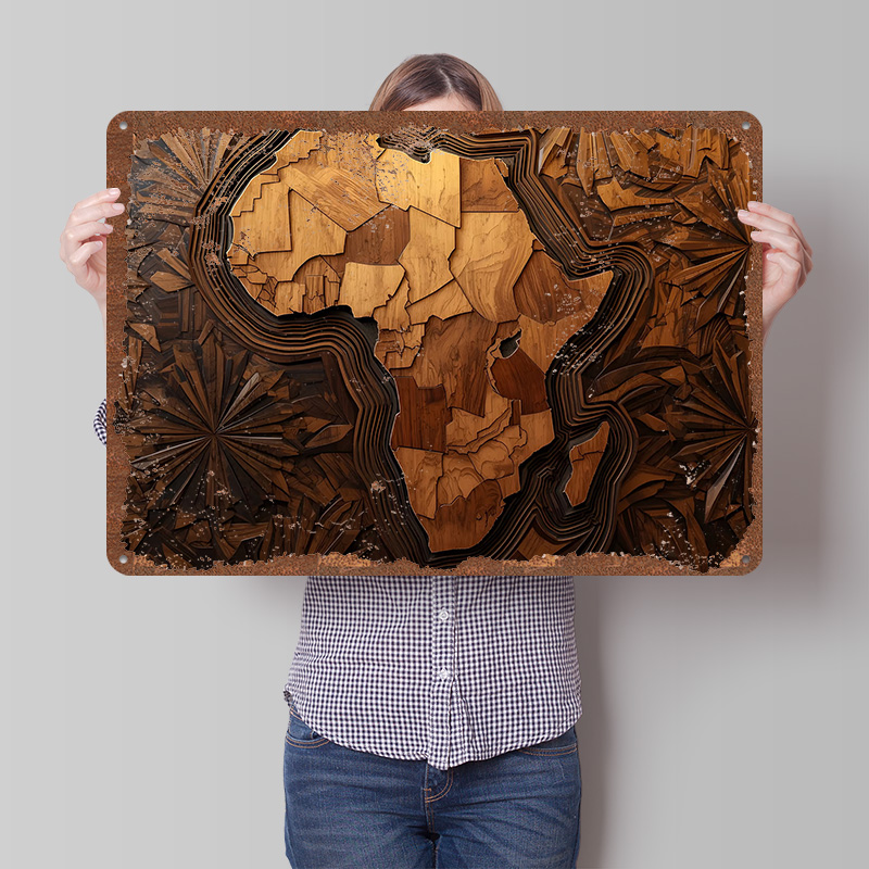Custom Map Poster - Afrika kaart houtsnijwerk kunst gedrukte poster