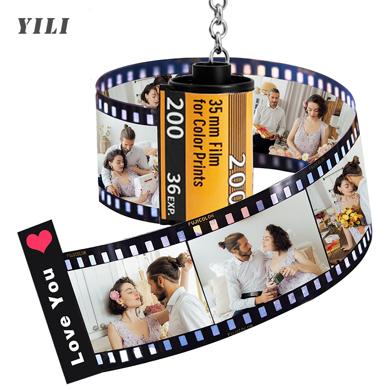 Custom Photo Book - Gepersonaliseerde sleutelhangers met fotofilmrol en fotoalbum,