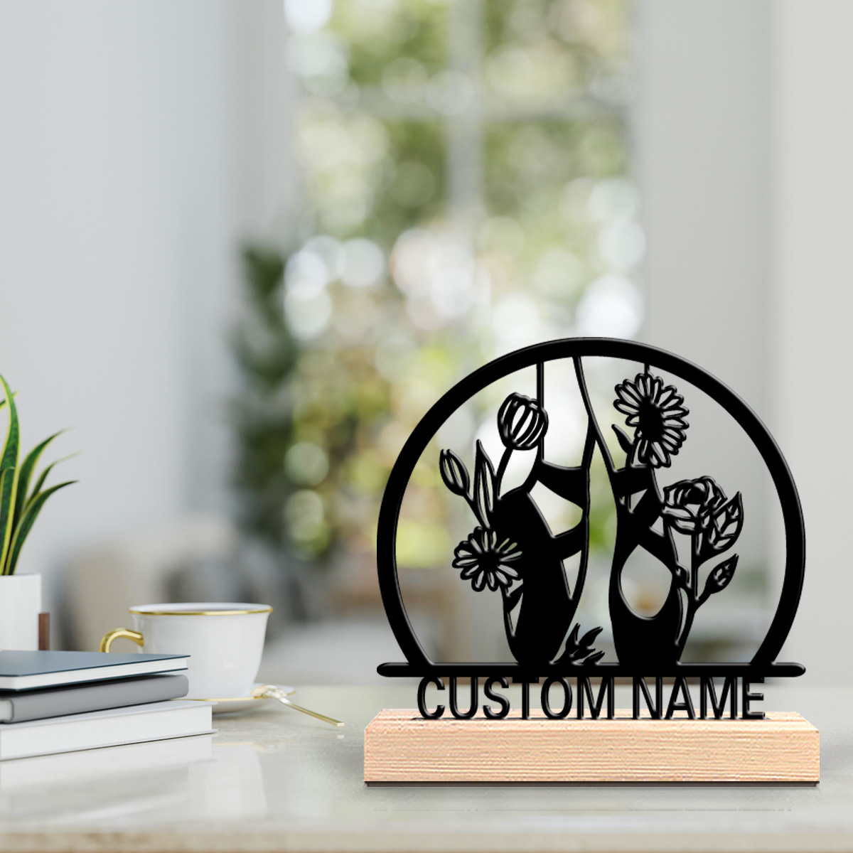 Engraved Wood Frame - 1 stuk mooie gepersonaliseerde balletschoen, een