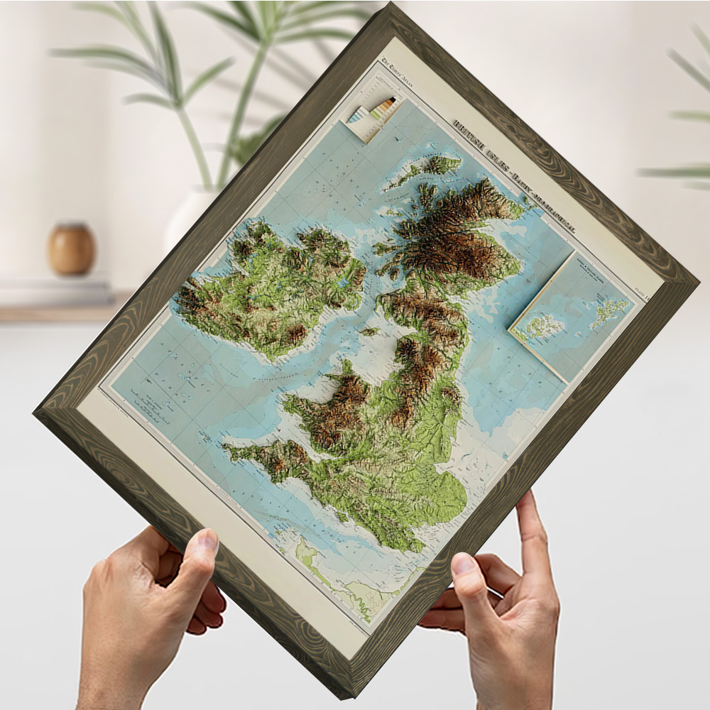 3D reliëfkaart van 1922 Britse - Custom Map Poster recensie en prijs
