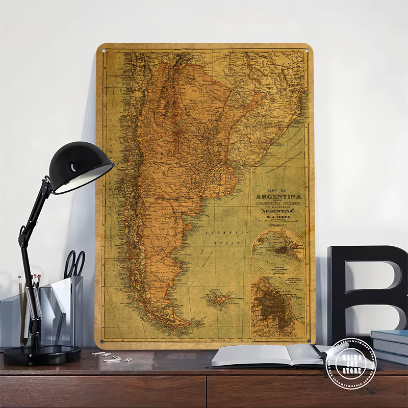 Vintage kaart van Argentinië b - Custom Map Poster recensie en prijs