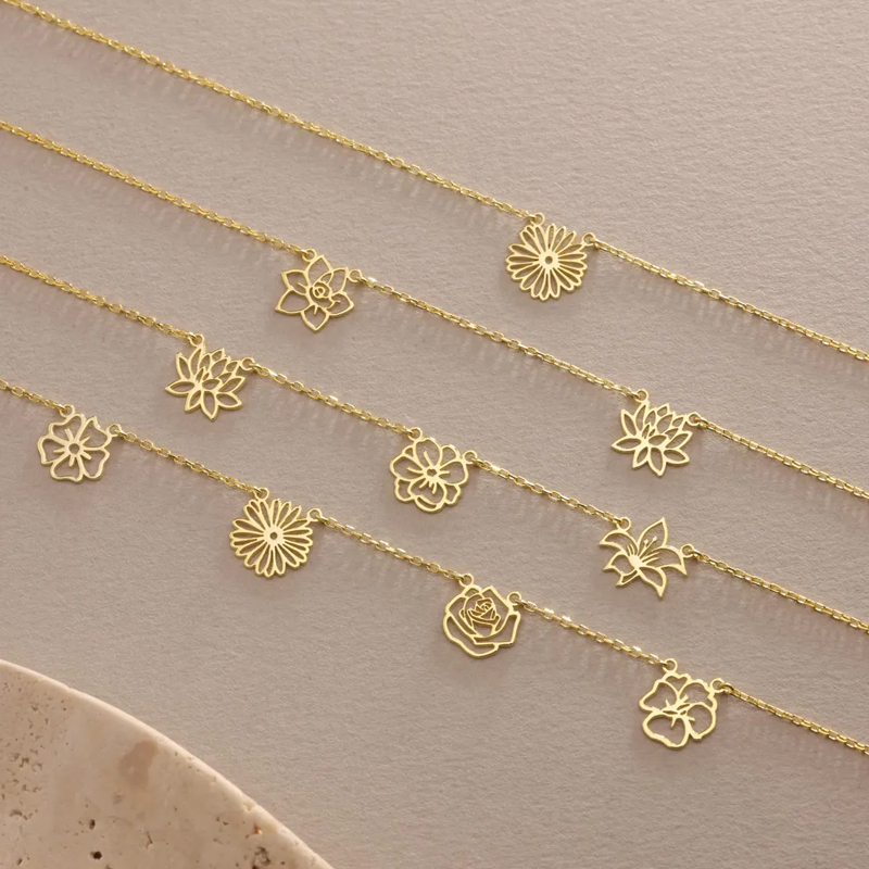 Aangepaste geboorte bloemen ke - Birth Flower Necklace recensie en prijs