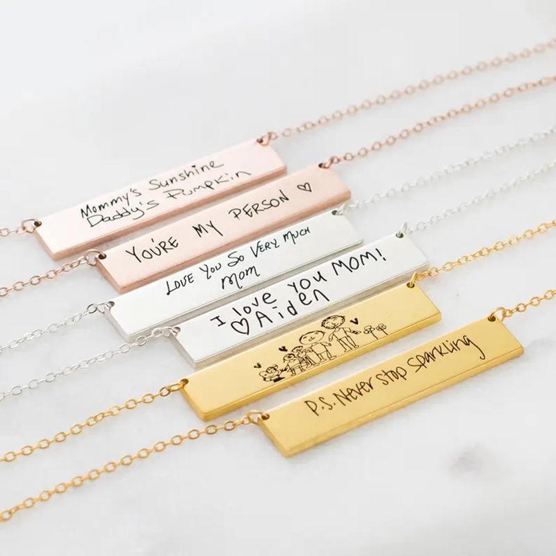 Custom Handschrift Naam Bar Ha - Handwriting Necklace Bar recensie en prijs