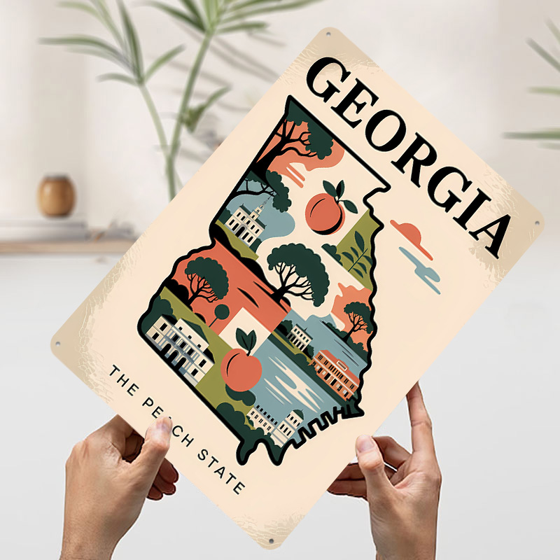 Georgië: De Peach State geïllu - Custom Map Poster recensie en prijs