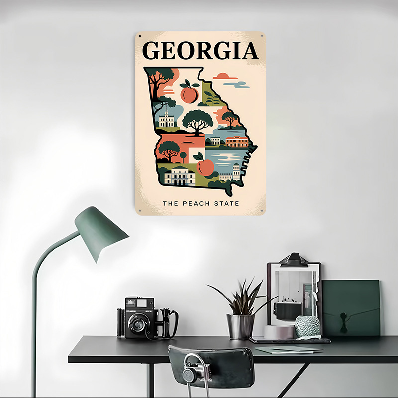 Georgië: De Peach State geïllu - Custom Map Poster recensie en prijs