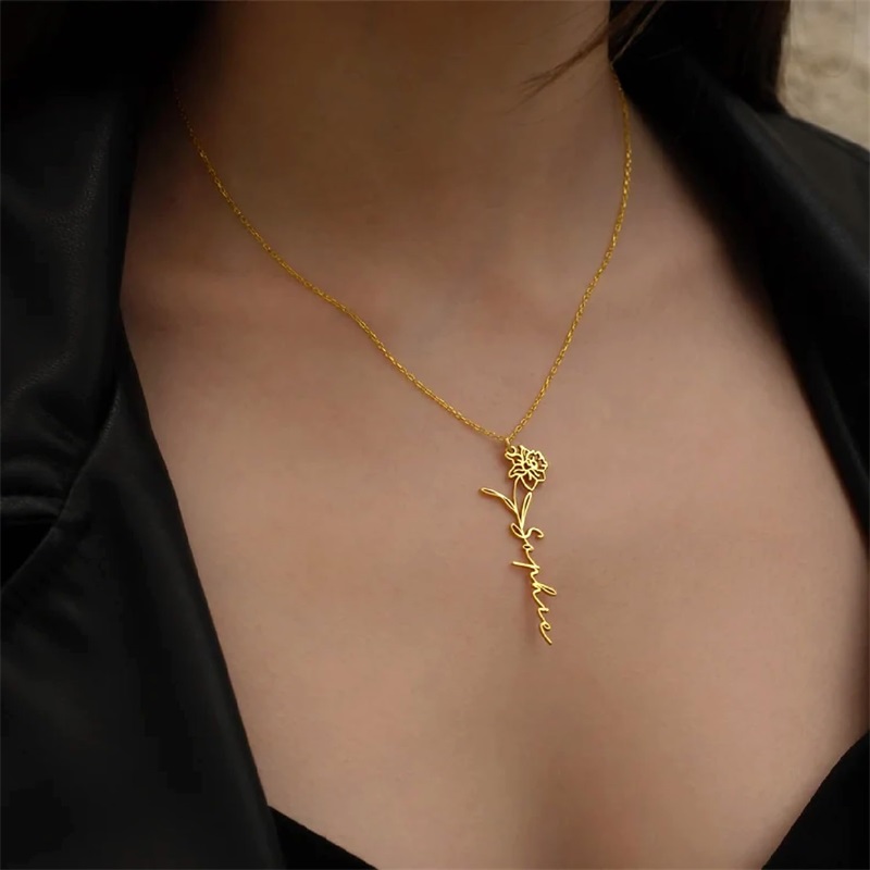 Gepersonaliseerde geboorte blo - Birth Flower Necklace recensie en prijs