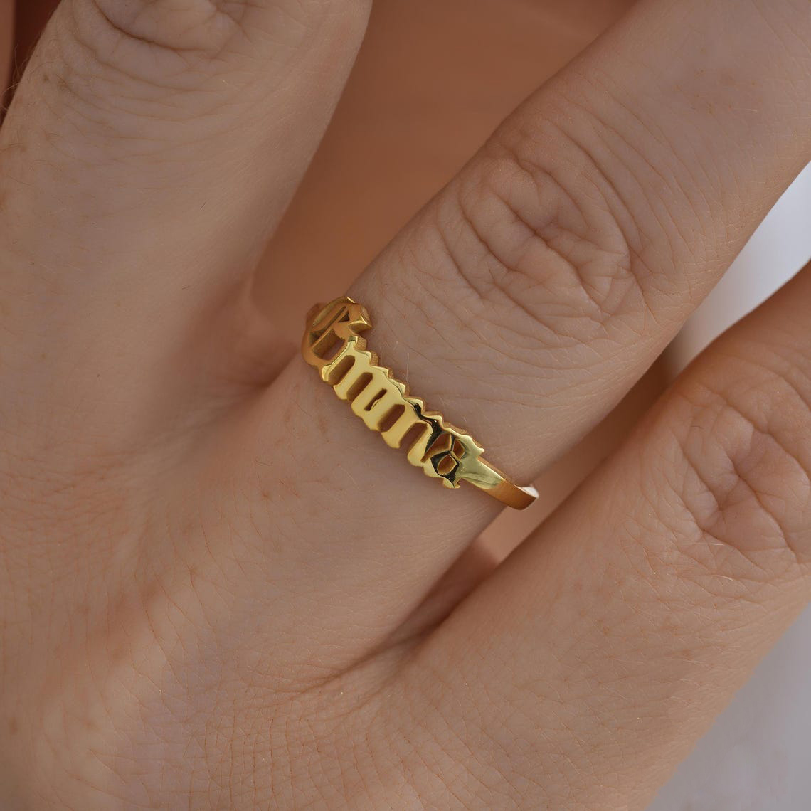 Aangepaste gouden ring vrouwen - Initial Ring Custom recensie en prijs